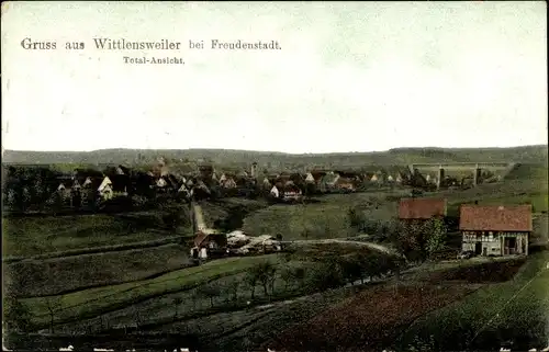 Ak Wittlensweiler Freudenstadt im Nordschwarzwald, Totalansicht