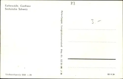 Ak Rathewalde Hohnstein Sächsische Schweiz, Gasthaus