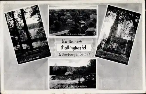 Ak Bad Fallingbostel Lüneburger Heide, Böhmetal, Kirche, H Löns Ruhestätte