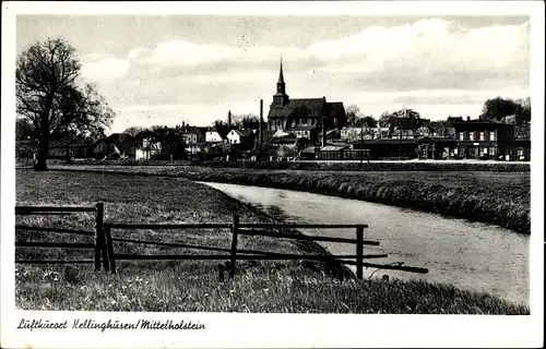 Ak Kellinghusen in Holstein, Teilansicht, Kirche