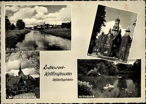 Ak Kellinghusen in Holstein, Rathaus, Stadtpark, Bergstraße, An der Stör