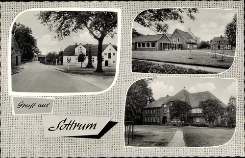 Ak Sottrum im Landkreis Rotenburg, Straßenpartie, Gebäude