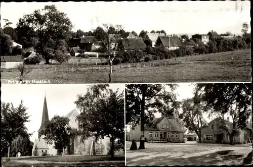 Ak Brügge in Holstein, Gesamtansicht, Kirche, Dorfplatz