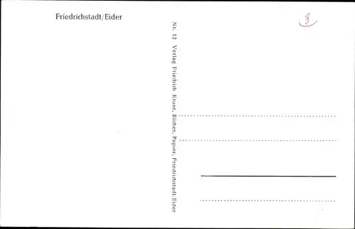 Ak Friedrichstadt an der Eider, Partie am Stapelholmer Platz