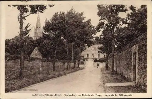 Ak Langrune sur Mer Calvados, Entree du Pays, route de la Delivrande