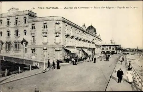 Ak Sainte Adresse Seine Maritime, Nice Havrais, Quartier du Commerce et Palais des Régates