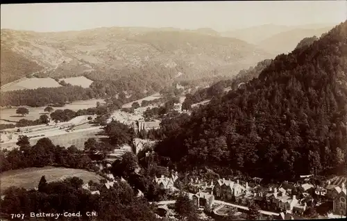 Ak Betws y Coed Wales, Panorama vom Ort