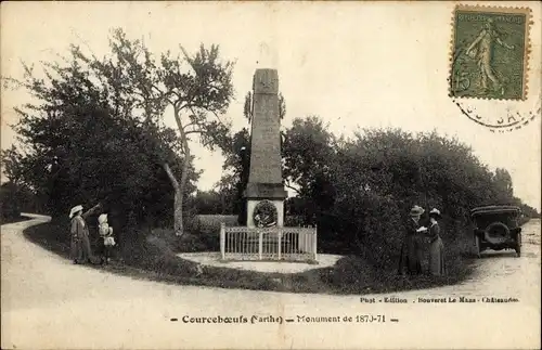 Ak Courcebœufs Sarthe, Monument 1870-1871