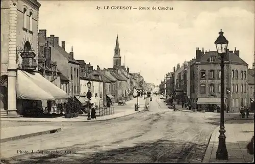 Ak Le Creusot Saône et Loire, Route de Couches