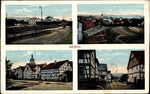 Ak Bebra Hessen, Bäckerei, Bahnhof, Kirche, Panorama