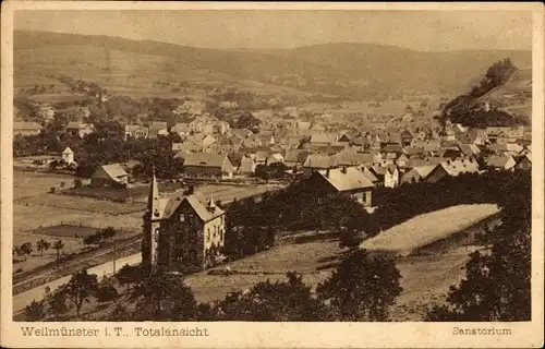 Ak Weilmünster im Taunus Hessen, Panorama, Sanatorium