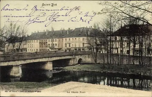 Ak Saint Dié des Vosges, Le Grand Pont