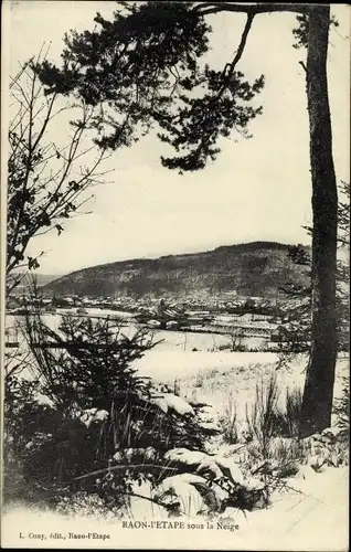 Ak Raon l'Etape Lothringen Vosges, Sous la Neige