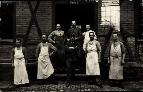 Foto Ak Kirchheimbolanden in Rheinland Pfalz, Metzger, Gruppenaufnahme