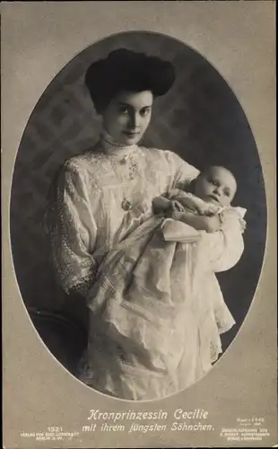 Ak Kronprinzessin Cecilie von Preußen, Jüngster Sohn, Liersch 1921