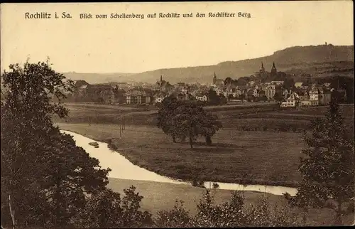 Ak Rochlitz an der Mulde, Gesamtansicht vom Schellenberg, Rochlitzer Berg