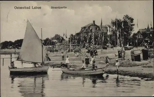 Ak Ostseebad Laboe, Strandpartie, Segelboot