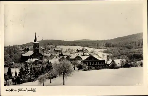 Ak Crostau Schirgiswalde Kirschau in Sachsen, Teilansicht im Winter