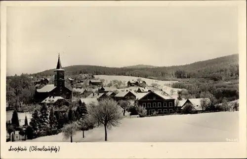 Ak Crostau Schirgiswalde Kirschau in Sachsen, Teilansicht im Winter