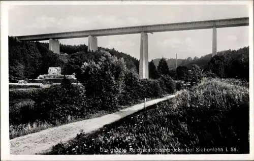Ak Siebenlehn Großschirma im Kreis Mittelsachsen, Reichsautobahnbrücke