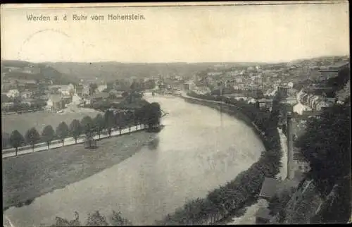 Ak Werden Essen im Ruhrgebiet, Panorama vom Hohenstein