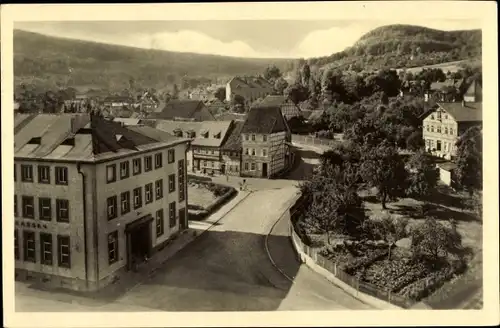 Ak Bleicherode im Kreis Nordhausen, Sparkasse, Teilansicht