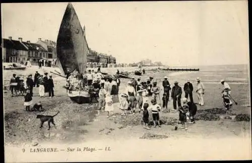 Ak Langrune Calvados, Sur la Plage