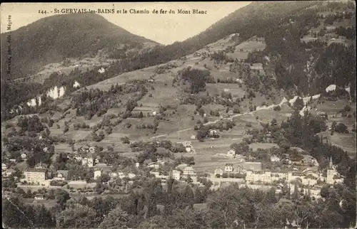 Ak Saint Gervais les Bains Haute Savoie, Chemin de fer du Mont Blanc, Gesamtansicht