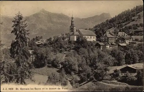 Ak Saint Gervais les Bains Haute Savoie, Teilansicht mit Kirche
