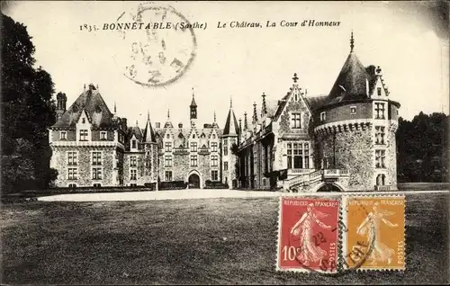 Ak Bonnétable Sarthe, Le Chateau, La Cour d'Honneur