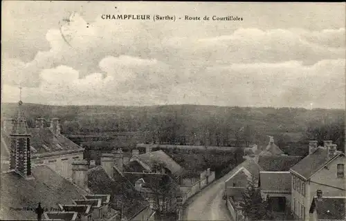 Ak Champfleur Sarthe, Route de Courtilloles