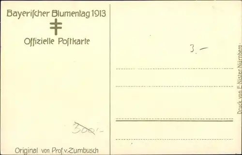 Künstler Ak Zumbusch, Ludwig von, Bayerischer Blumentag 1913, Kind mit Mohnblüte