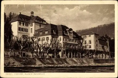 Ak Baden Kanton Aargau Schweiz, Hotel Freihof