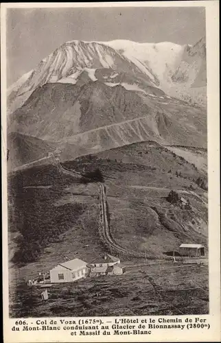 Ak Col de Voza Savoie, L'Hotel et le Chemin de Fer du Mont Blanc