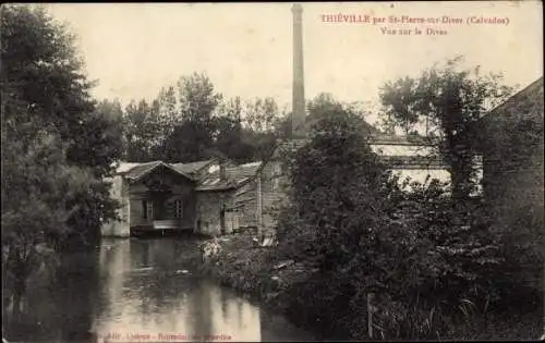 Ak Thieville Calvados, Vue sur la Dives