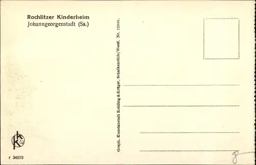 Ak Johanngeorgenstadt im Erzgebirge, Rochlitzer Kinderheim, Gesamtansicht mit Ballplatz