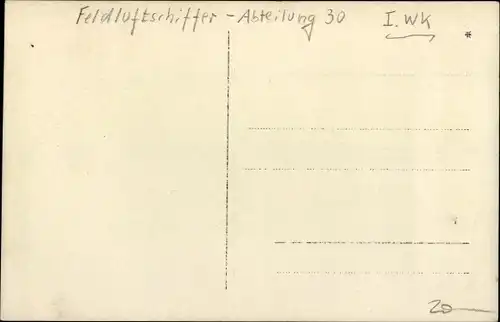 Passepartout Ak Freiluftschiffer Abteilung 30, I. WK