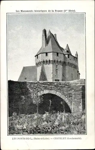 Ak Les Ponts de Cé Maine et Loire, Chatelet, Gendarmerie