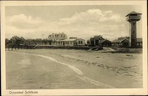 Ak Schilksee Kiel in Schleswig Holstein, Strandpartie, Turm