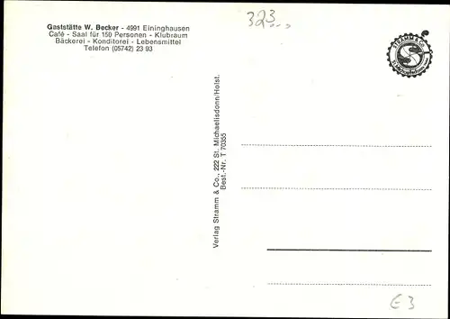 Ak Eininghausen Preußisch Oldendorf Westfalen, Gaststätte W. Becker, Spar Markt