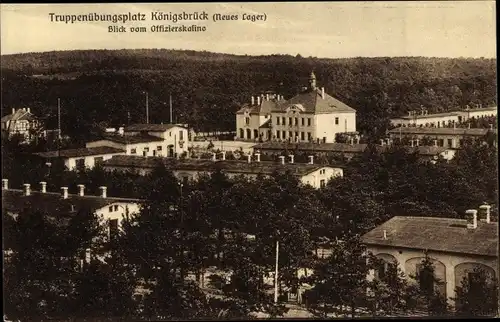 Ak Königsbrück in der Oberlausitz, Truppenübungsplatz, Neues Lager, Blick vom Offizierskasino