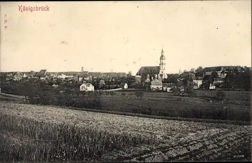 Ak Königsbrück in der Oberlausitz, Blick auf Ortschaft und Umgebung