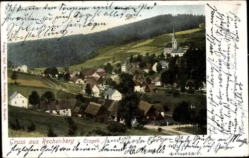 Ak Rechenberg Bienenmühle Erzgebirge, Teilansicht