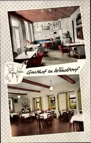 Ak Wendtorf in Schleswig Holstein, Gasthof zu Wendtorf, Innenansicht, Kieler Bucht