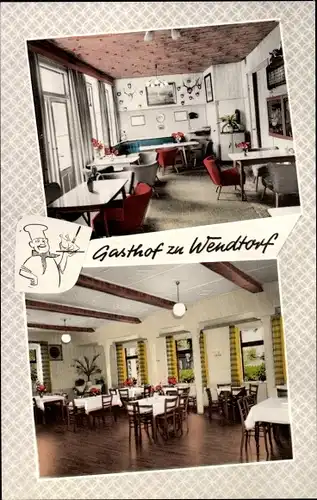 Ak Wendtorf in Schleswig Holstein, Gasthof zu Wendtorf, Innenansicht, Kieler Bucht