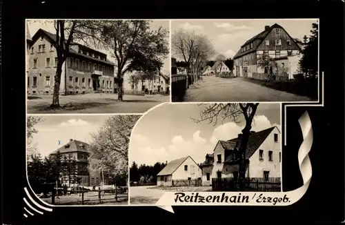 Ak Reitzenhain Marienberg im Erzgebirge, Marktplatz, Dorfpartie