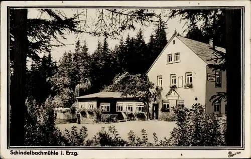 Ak Großrückerswalde im Erzgebirge, Schindelbachmühle, Bes. Kurt Keinert