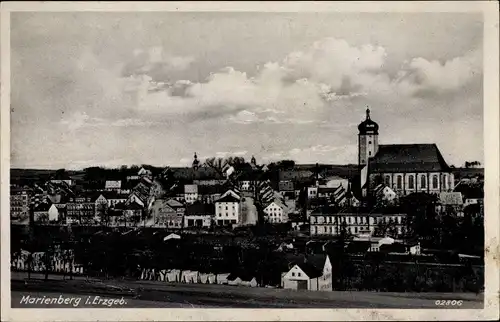Ak Marienberg im Erzgebirge Sachsen, Gesamtansicht