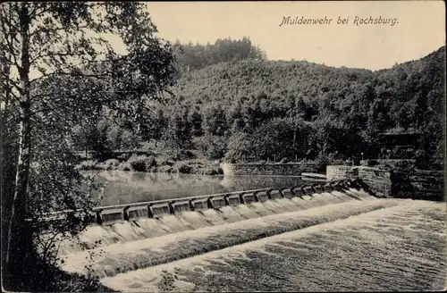 Ak Rochsburg Lunzenau in Sachsen, Muldenwehr