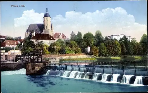 Ak Penig in Sachsen, Wehr, Kirche